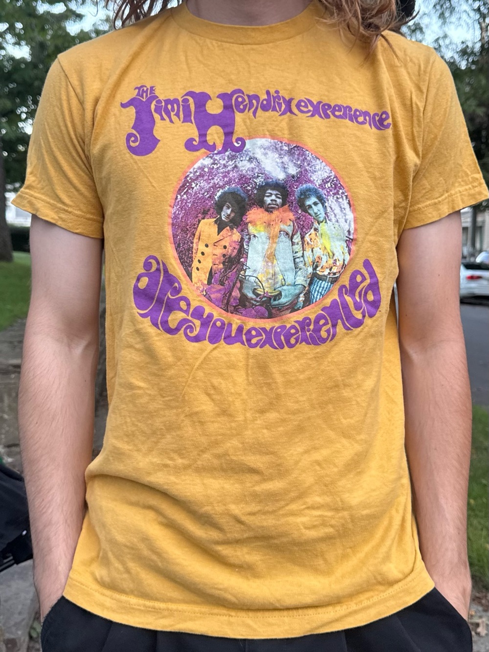 Men's Yellow Graphic Band T-Shirt - Hendrix Style